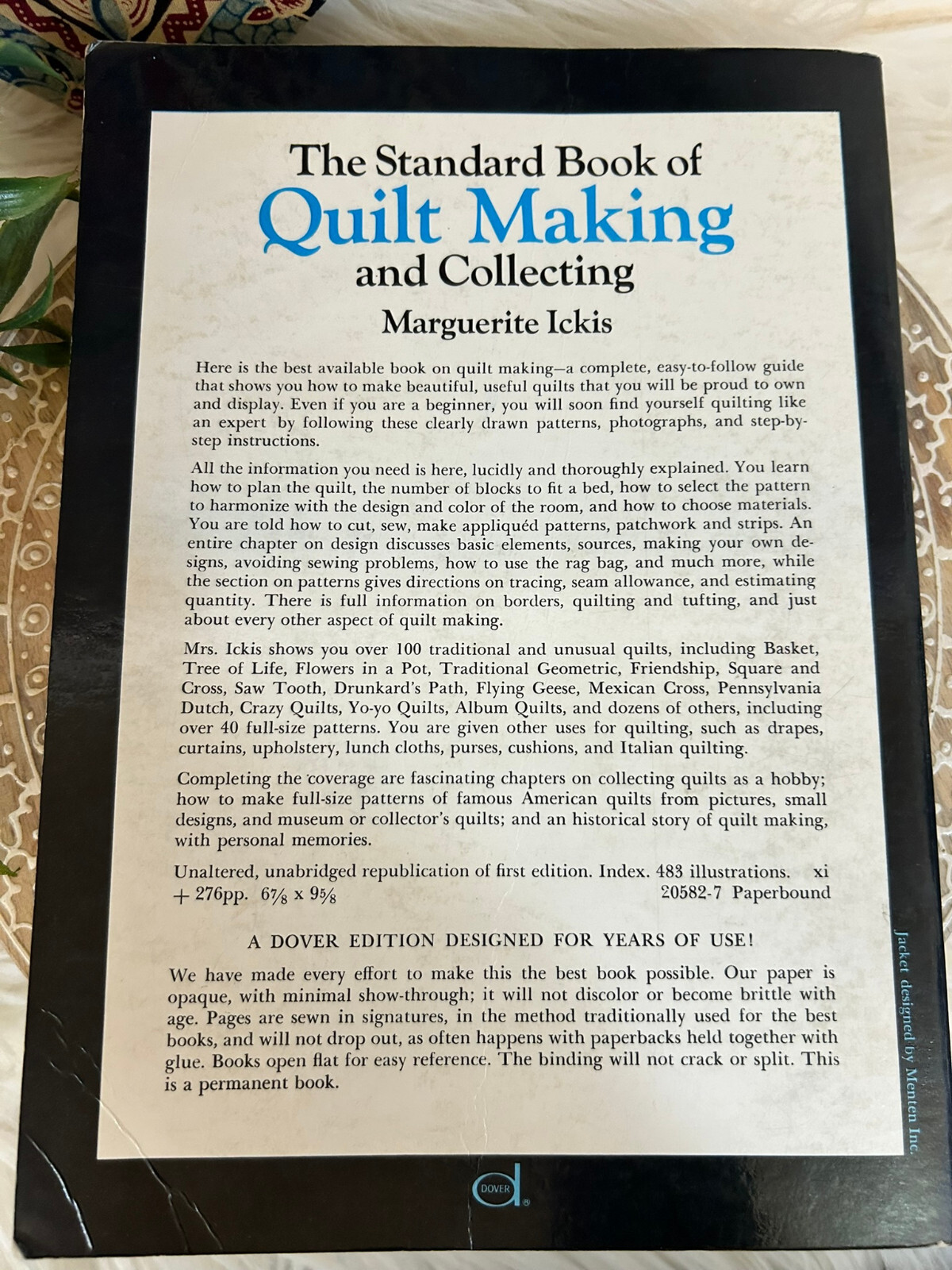 The Standard Book of Quilt Making and Collecting by Marguerite Ickis Dover 1949