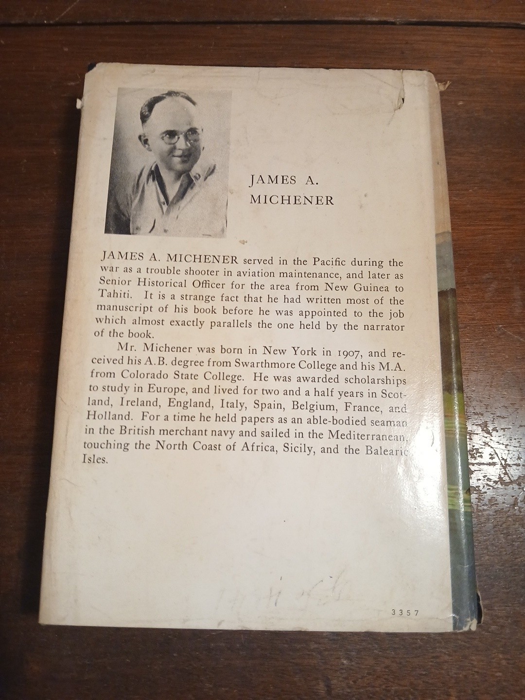 1947 Tales Of The South Pacific HCDJ Book Club Edition by James A. Michener