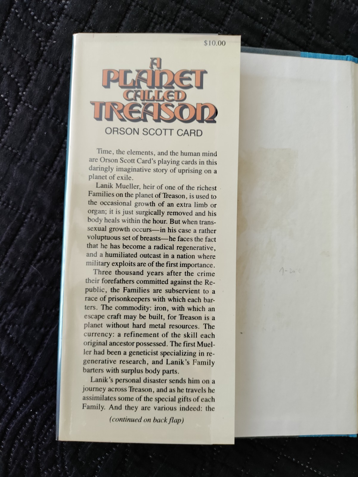 A Planet Called Treason by Orson Scott Card 1979 HCDJ First Edition