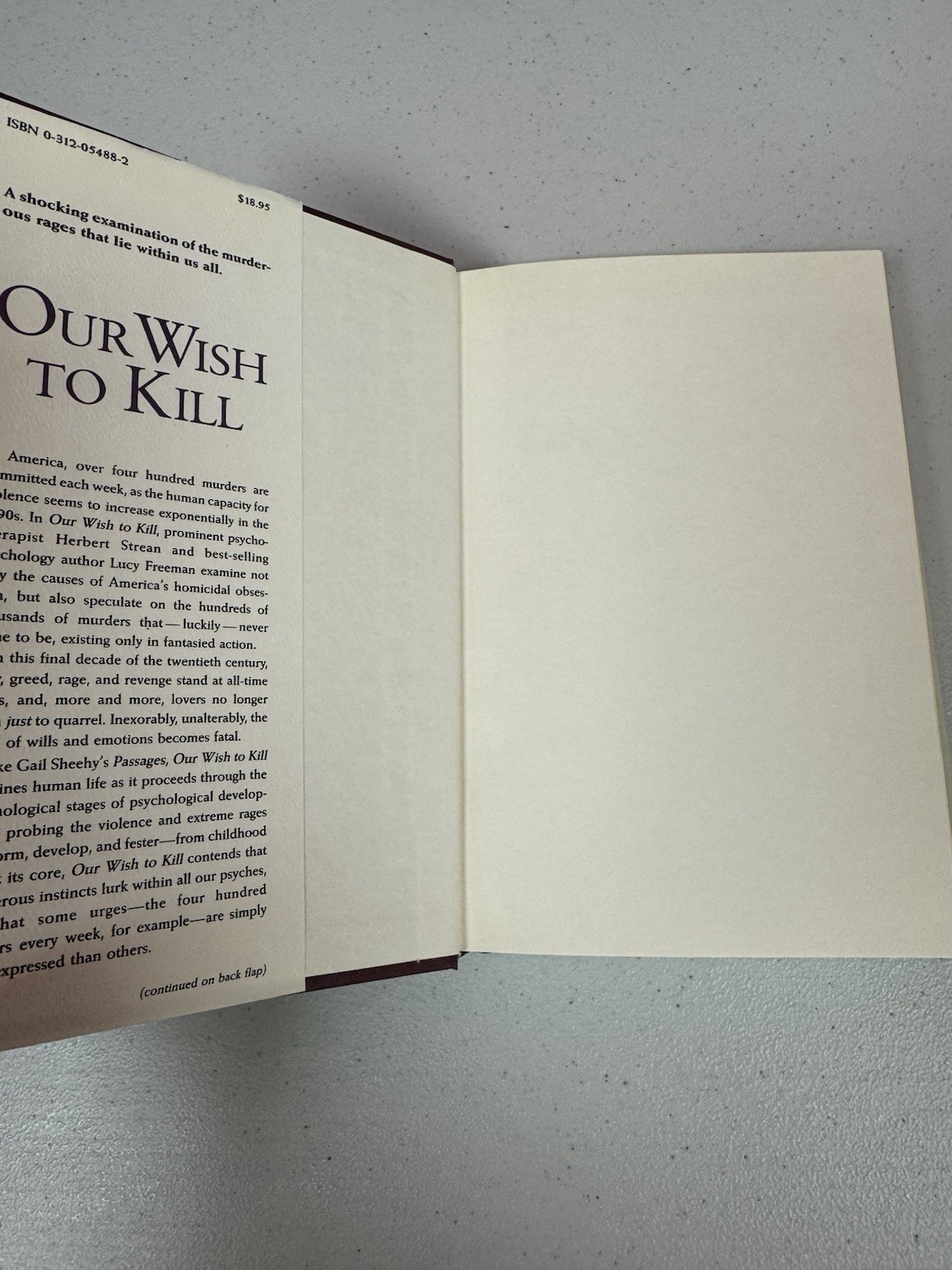 Our Wish to Kill HC Strean Freeman Psychology True Crime Violence Study