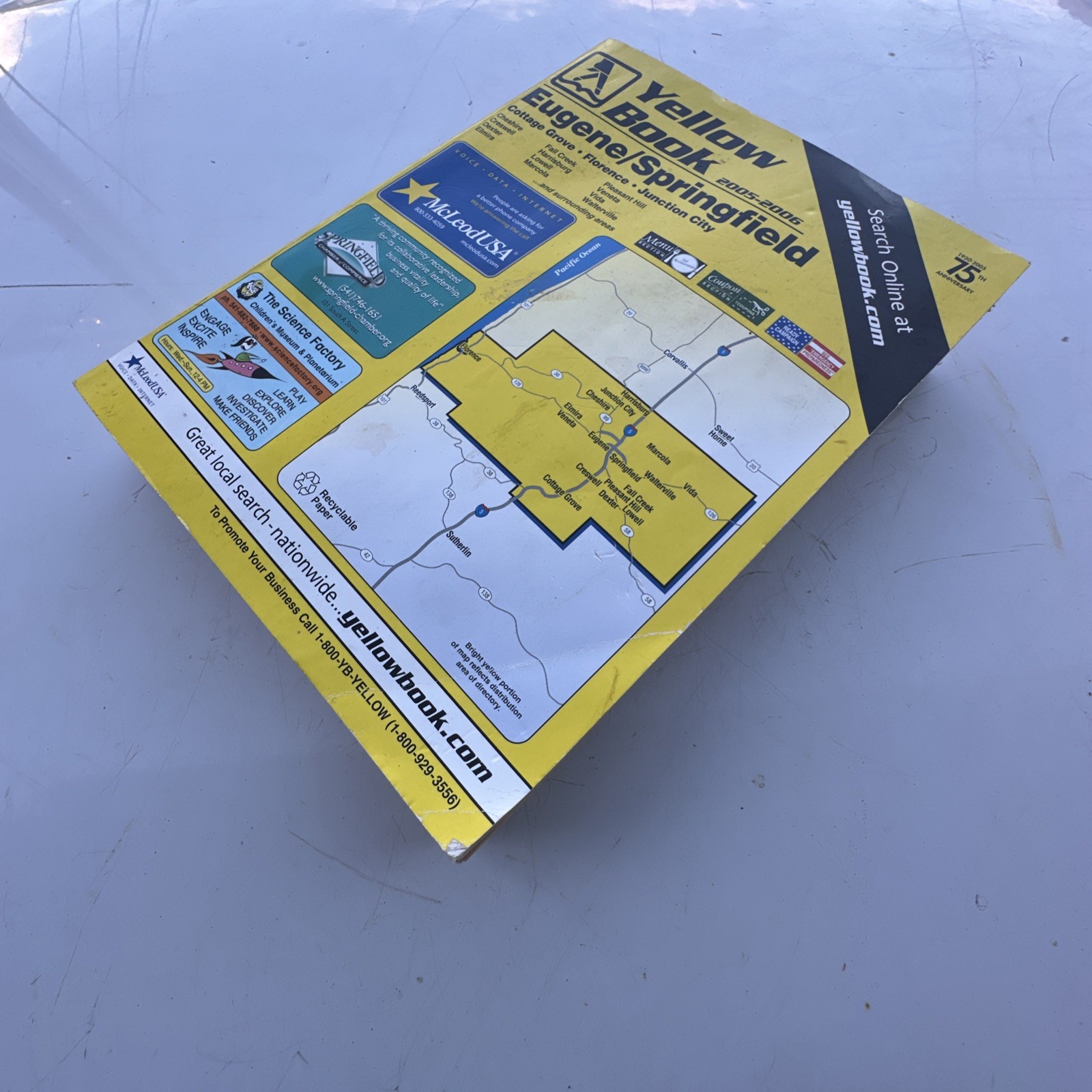 Vintage Yellow Pages Book 2005-2006 Eugene Springfield OR Yellowbook 75th Anniv