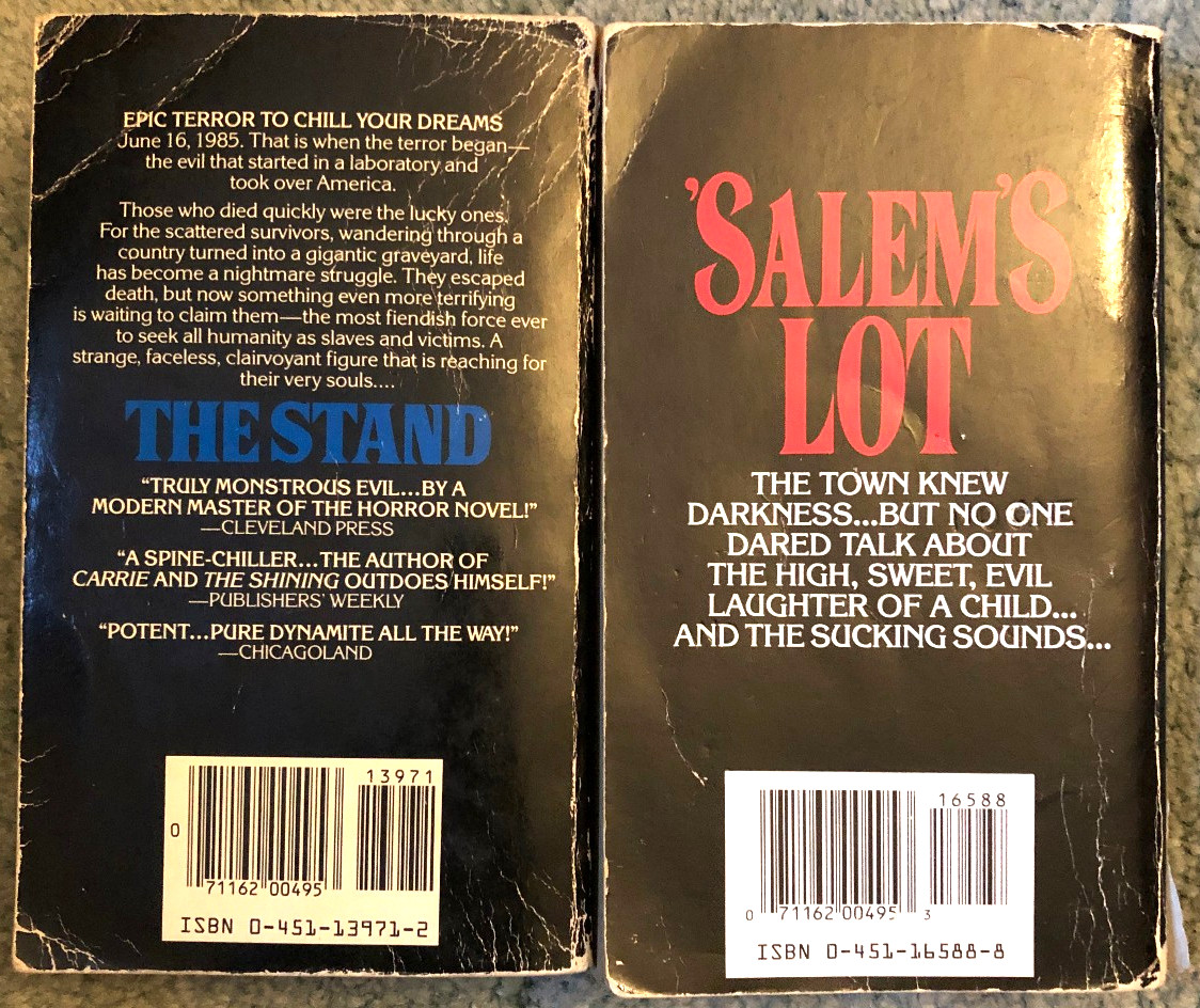 Stephen King books, Salem’s Lot & The Stand, Signet paperbacks