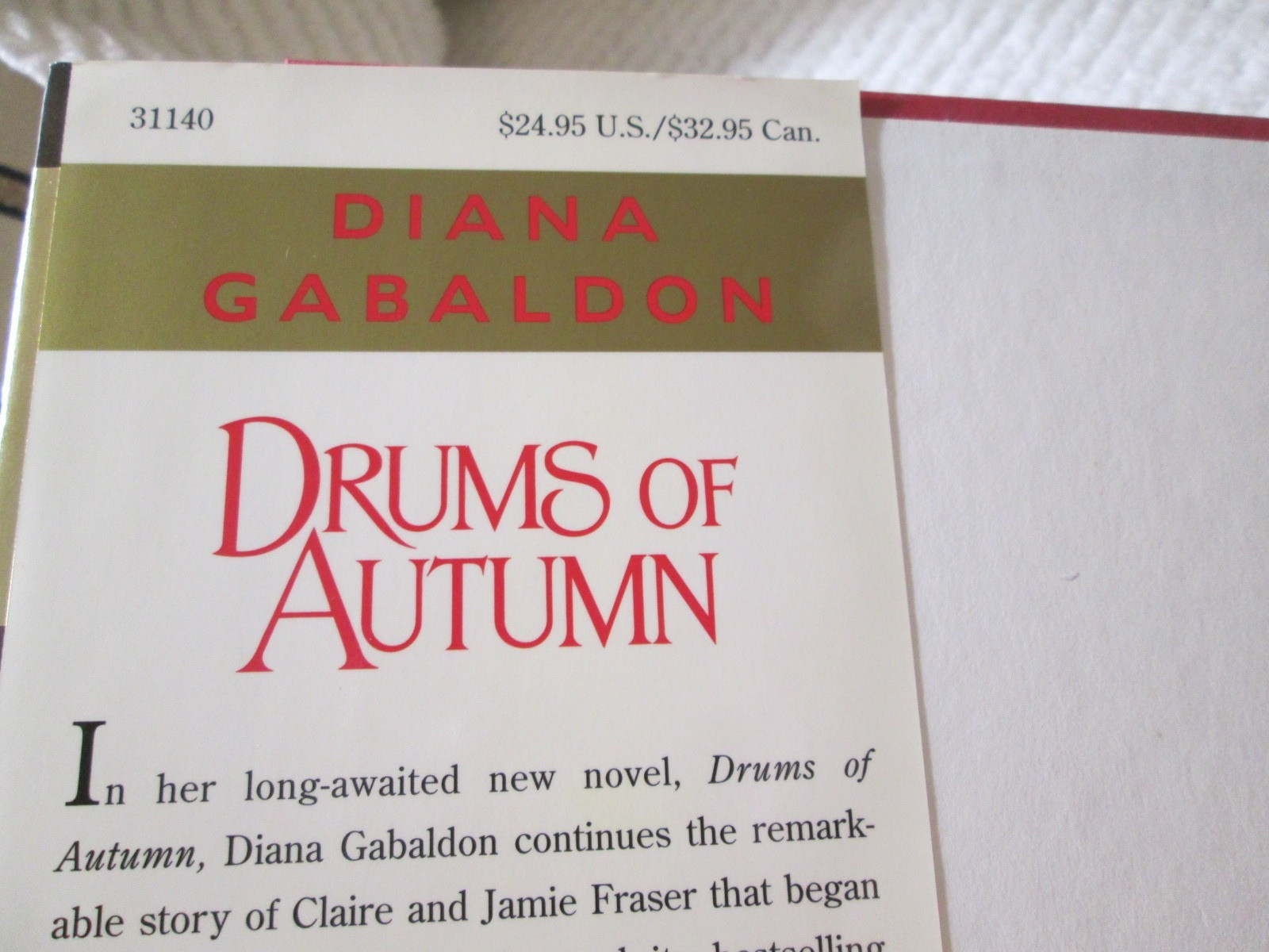 Drums of Autumn Diana Gabaldon 1997 HC/DJ 1st Edition 1st Print Outlander Series