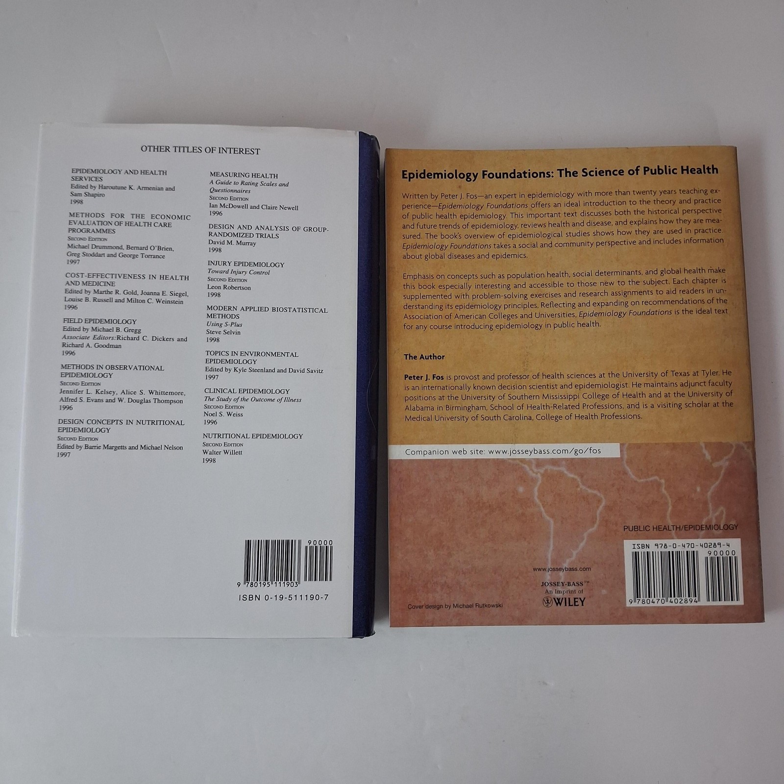 Applied Epidemiology & Epidemiology Foundations Brownson Petitti Fos HC PB
