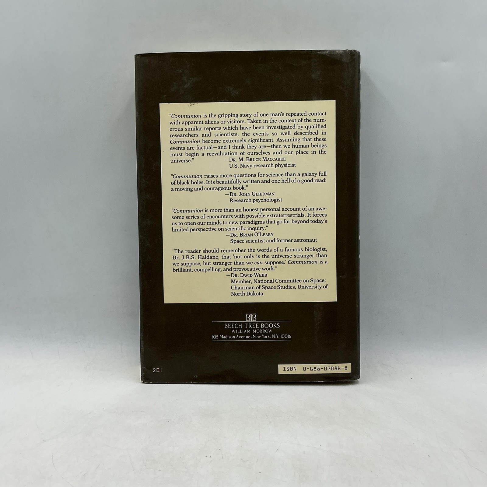 COMMUNION A True Story Whitley Strieber 1987 Hardcover Books Dust Jacket