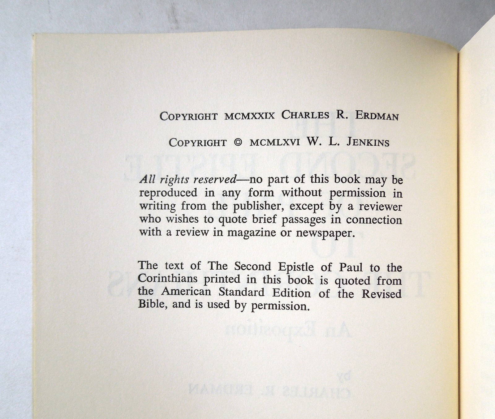 The Second Epistle of Paul to the Corinthians – Erdman, 1966, Westminster Press