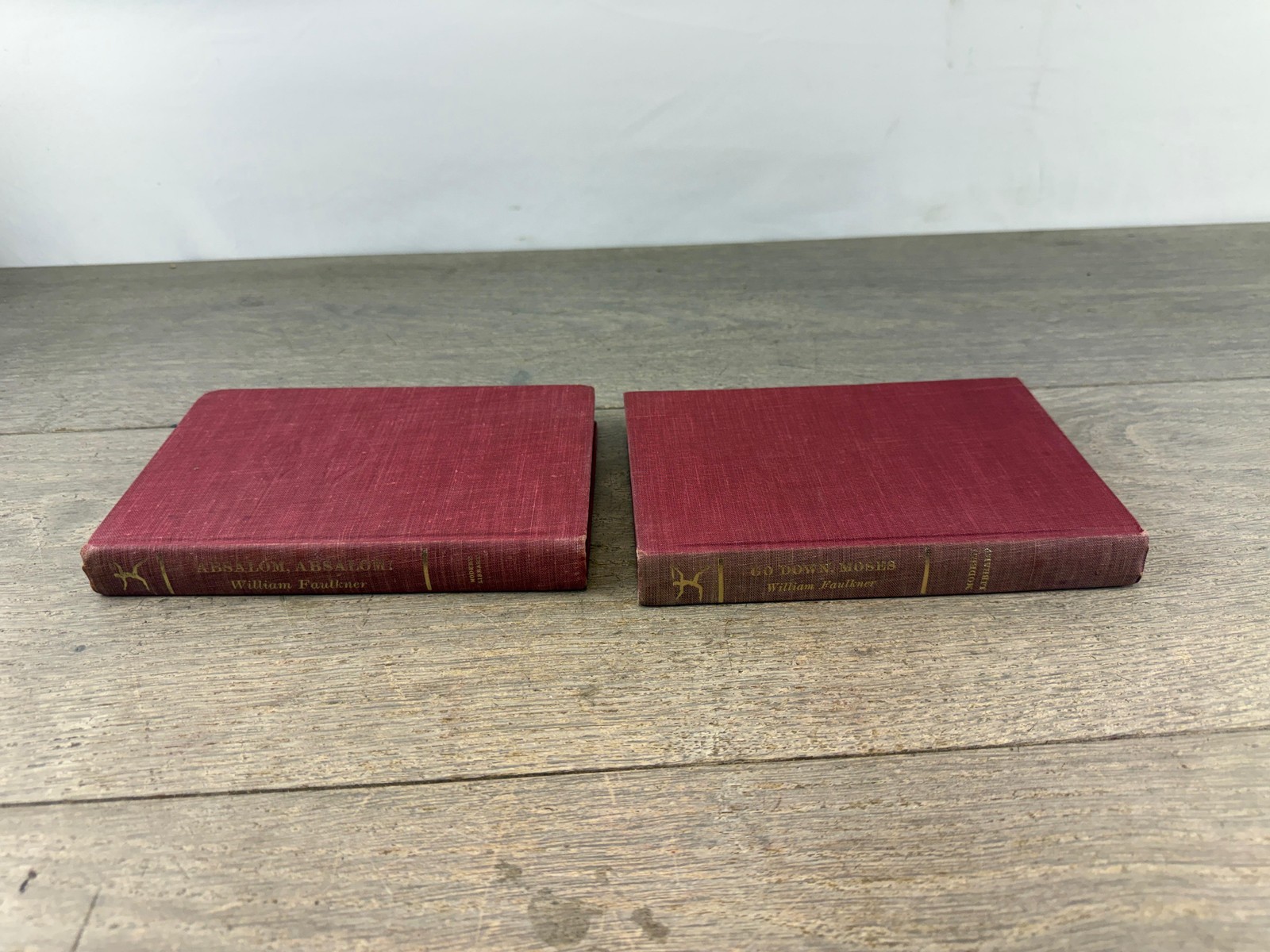Vintage William Faulkner Absalom & Go Down Moses Red HC Lot 2 Modern Library