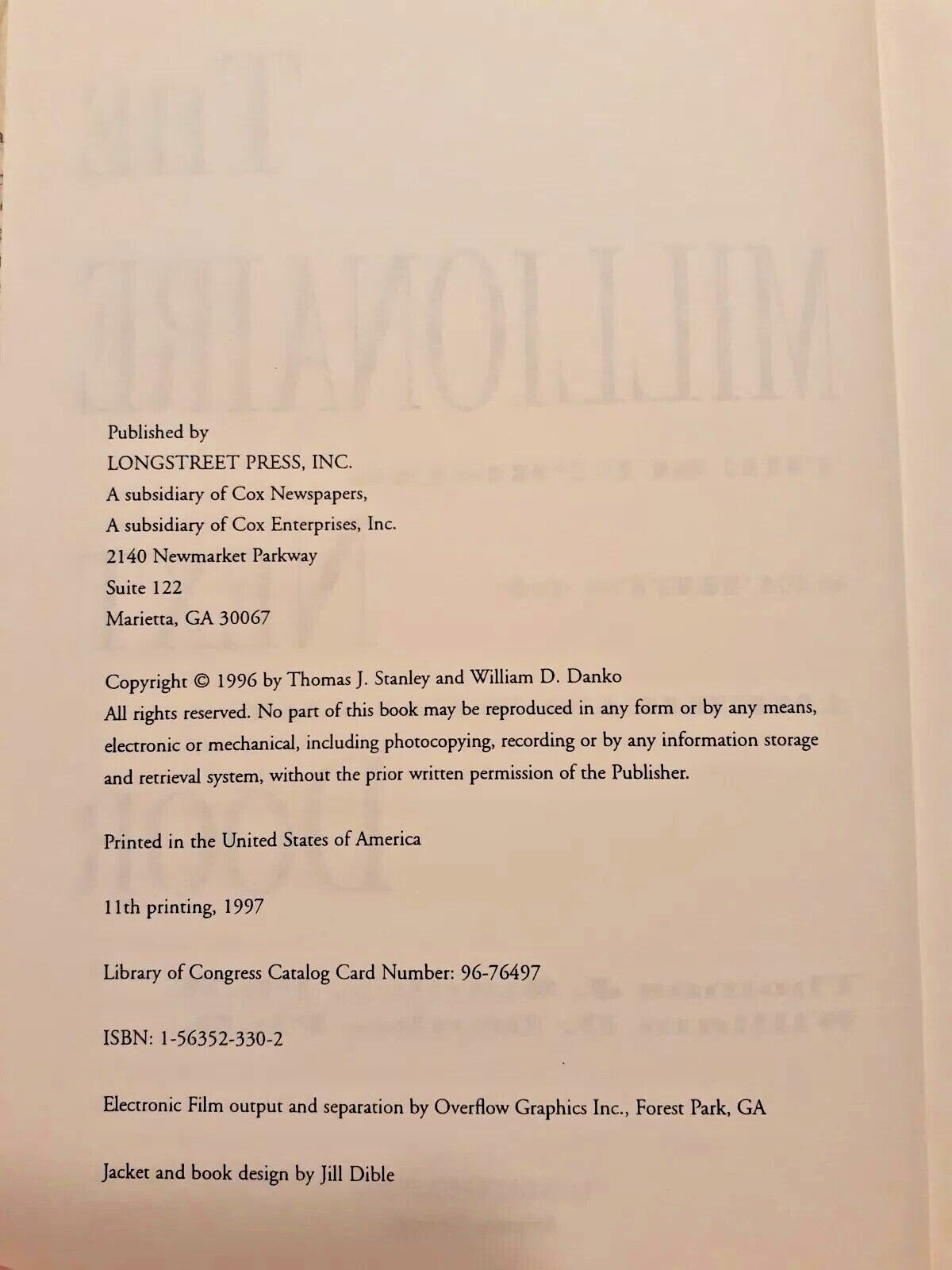 The Millionaire Next Door By Thomas J Stanley & William D Danko