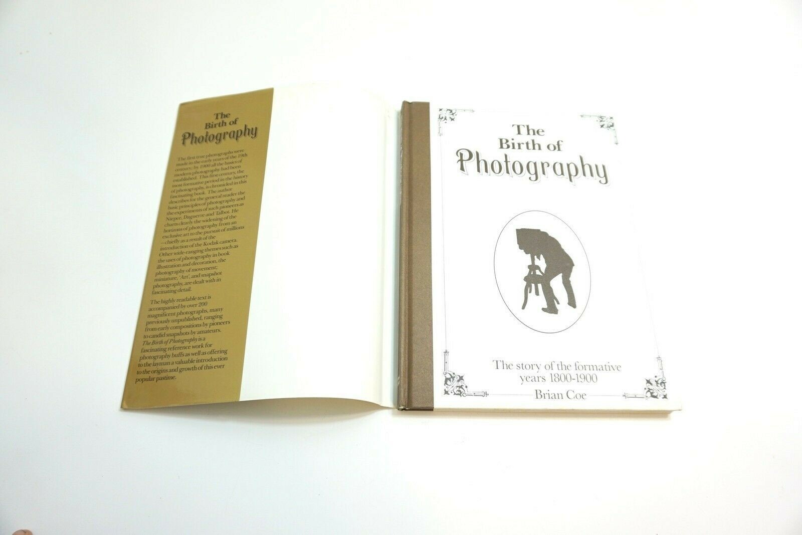 1989 THE BIRTH OF PHOTOGRAPHY 1800-1900 BY BRIAN COE DJ HARDBACK BOOK