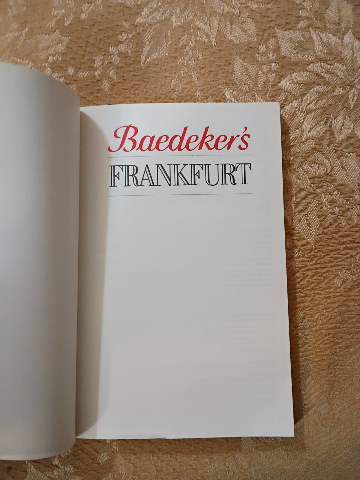 Baedeker’s Frankfurt 1987 Revised Illustrated City Travel Guide Paperback Book