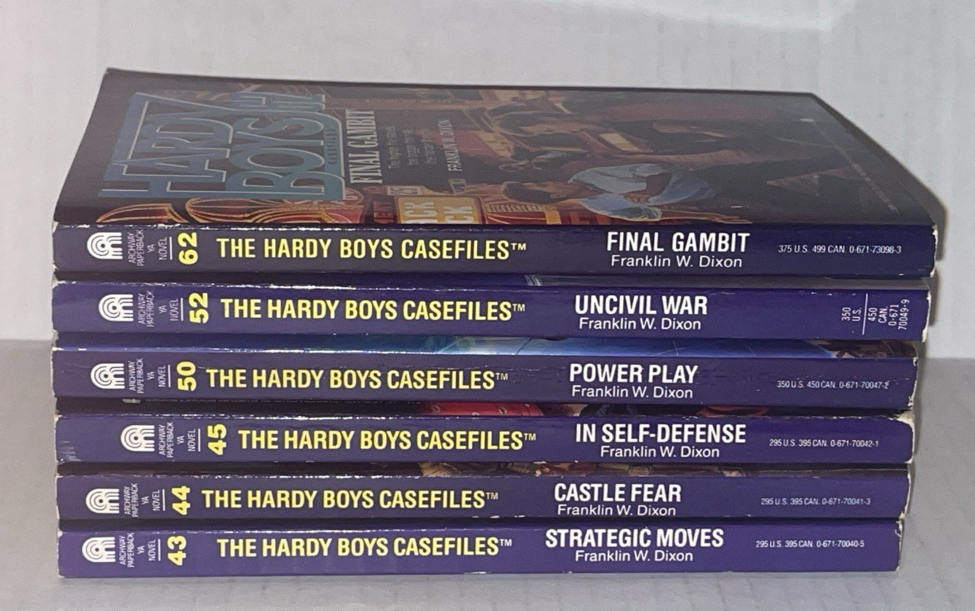 Lot of 6 Hardy Boys Casefiles Books #43 44 45 50 52 62 Final Gambit Franklin W.