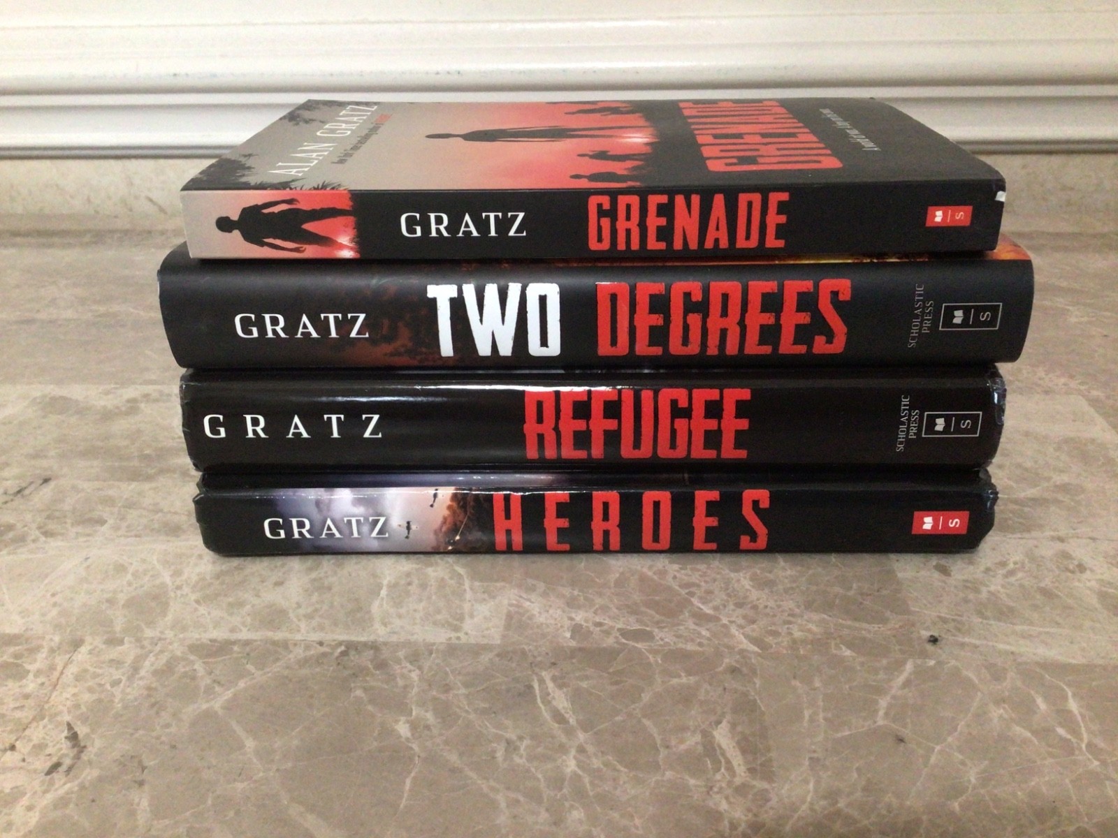 Lot Of 4 Alan Gratz Books Heroes Refugee Two Degrees Grenade