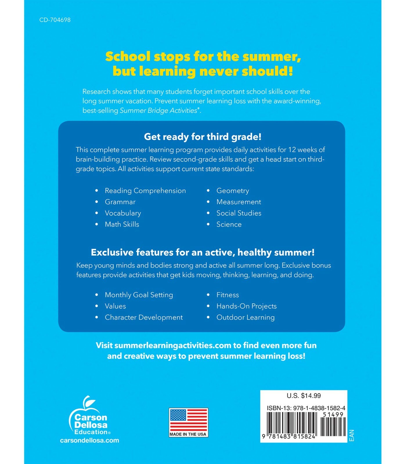 《NEW》Summer Bridge Activities Workbook – Bridging Grades 2-3 in 15 Minutes a Day