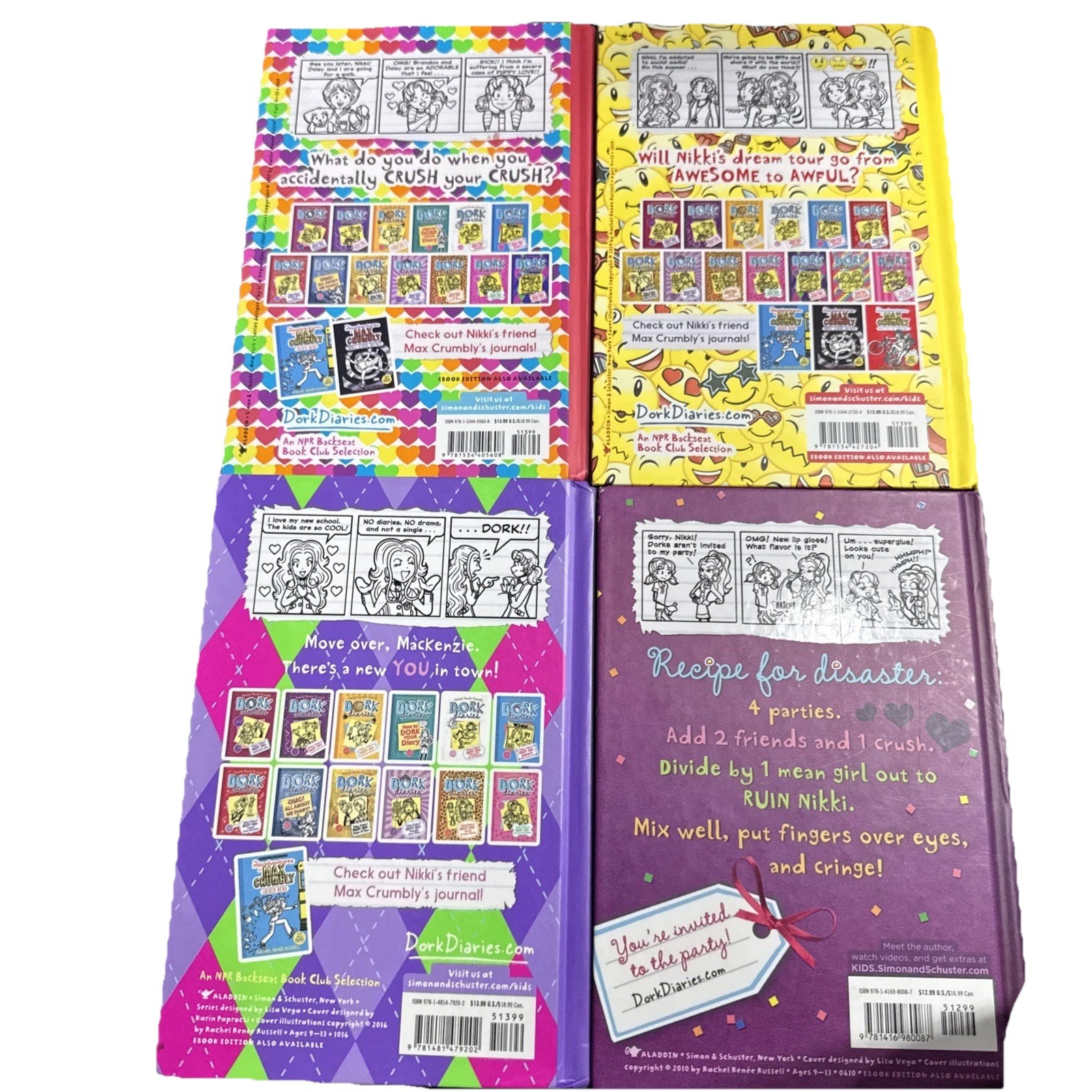 Rachel Renee Russell Lot Of 4 Dork Diaries – In Very Good Condition