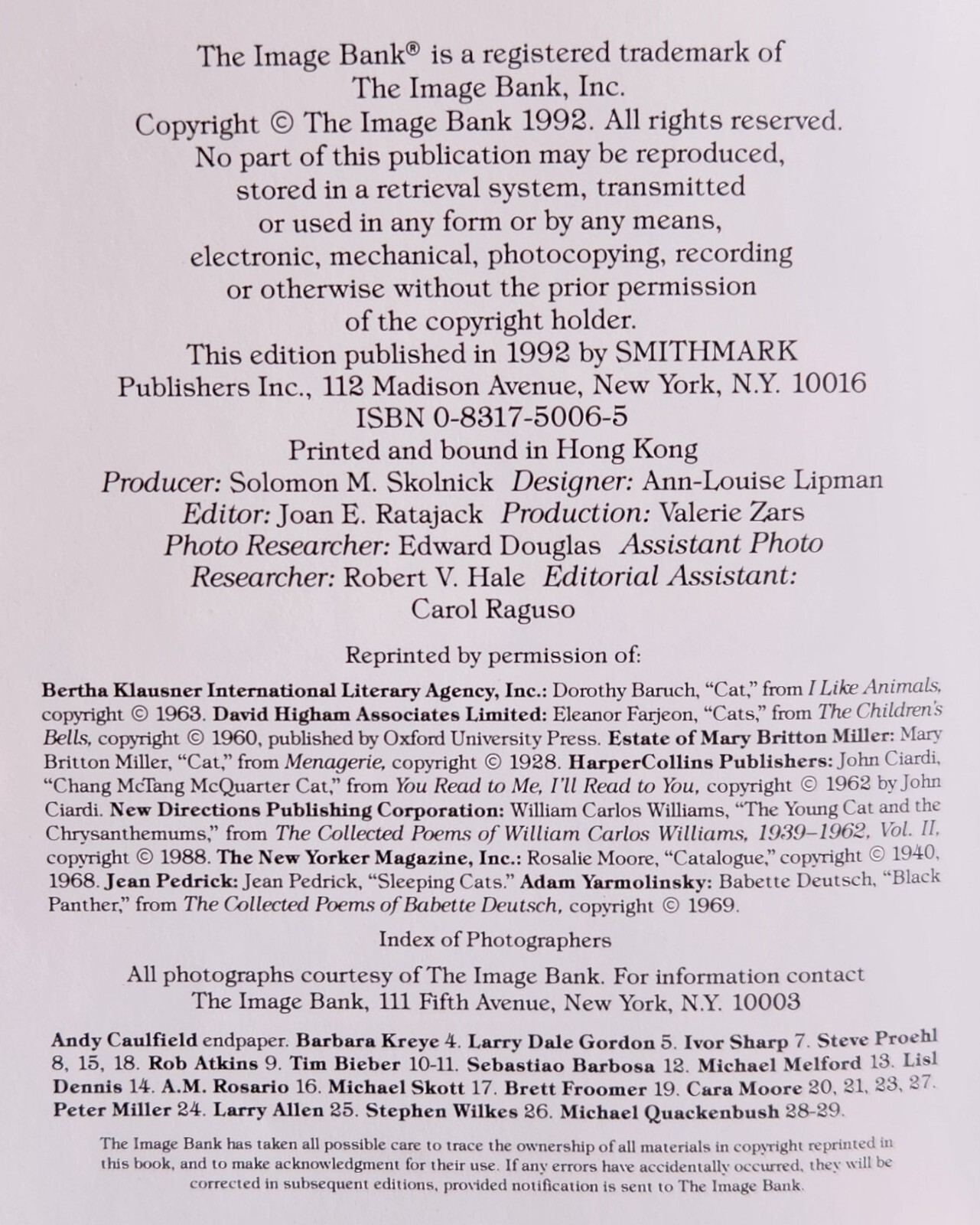 In Praise Of Cats 2007 Hardcover 28 Pages
