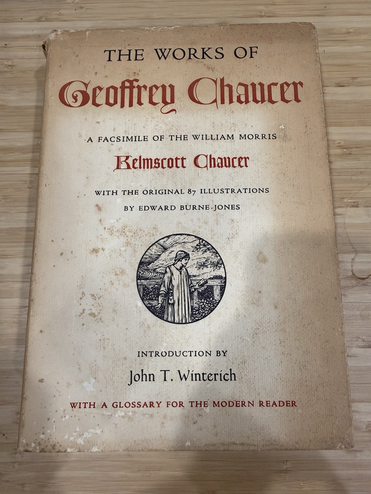 1958 Works of Geoffrey Chaucer Kelmscott Chaucer Facsimile William Morris Burn