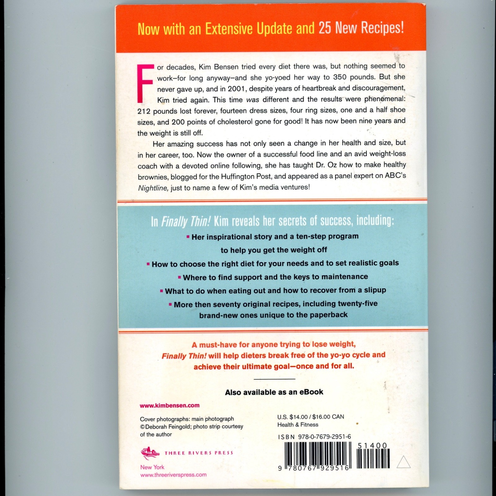 Finally Thin! How I Lost More Than 200 Pounds Includes New Recipes Paperback