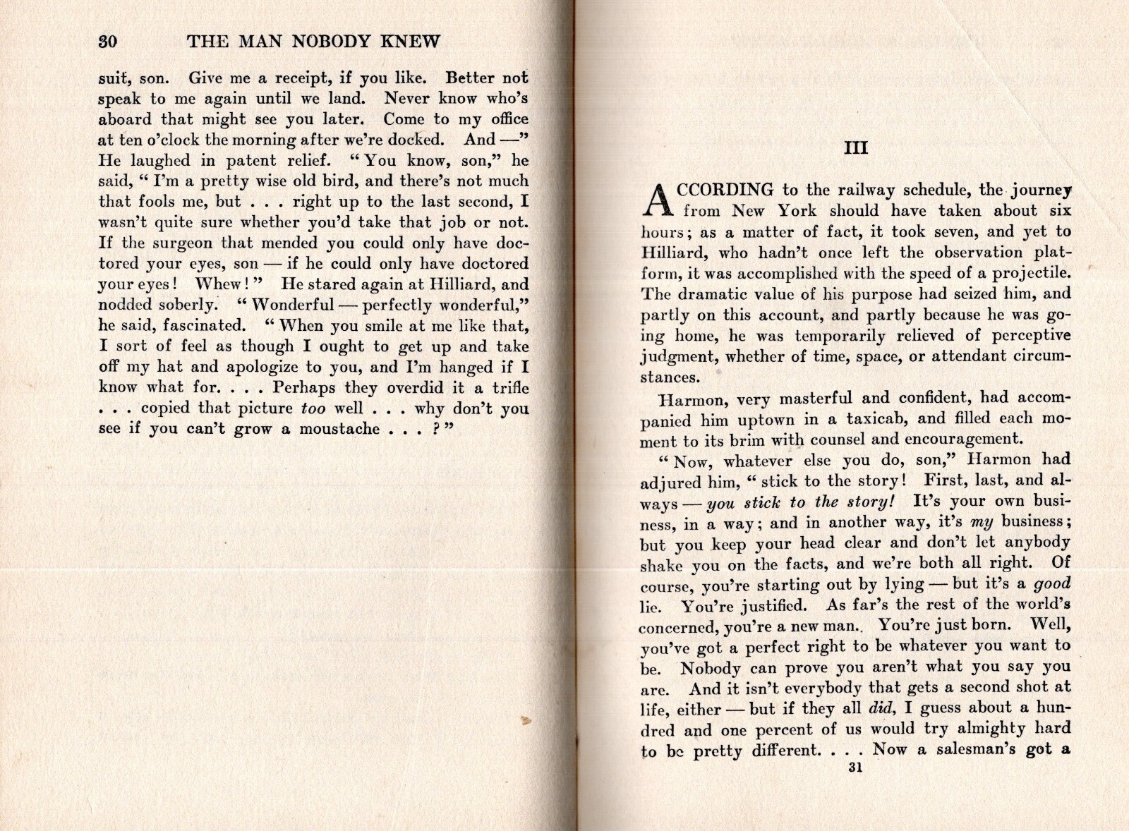 The MAN That NOBODY KNEW 1919 Hardcover Post-WWI 315 pages HOLSWORTHY HALL
