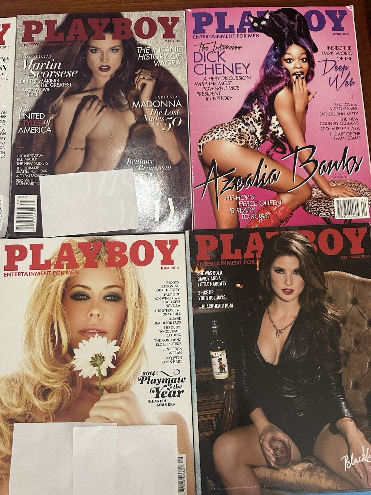 Playboy Magazine Lot of 12 (2012–2015) Pamela Anderson Kate Moss Madonna