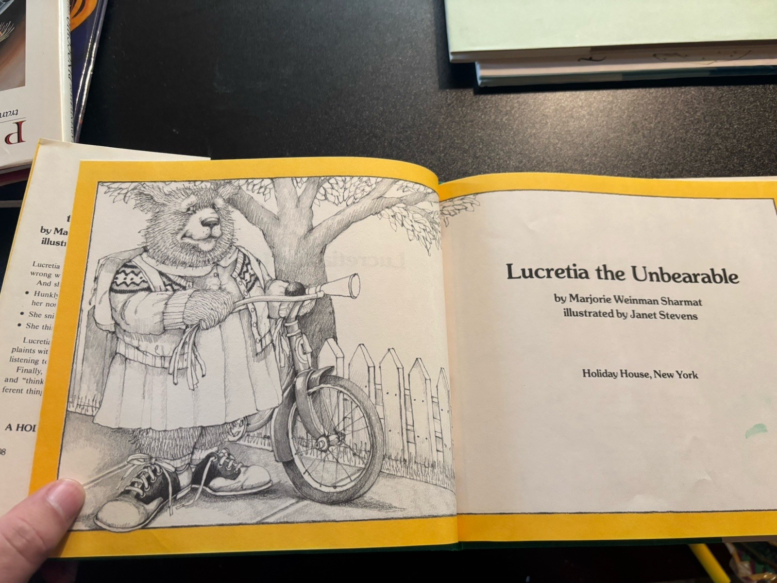 SIGNED! Lucretia the Unbearable By Sharmat and Janet Stevens. 1st ed. VG/VG+