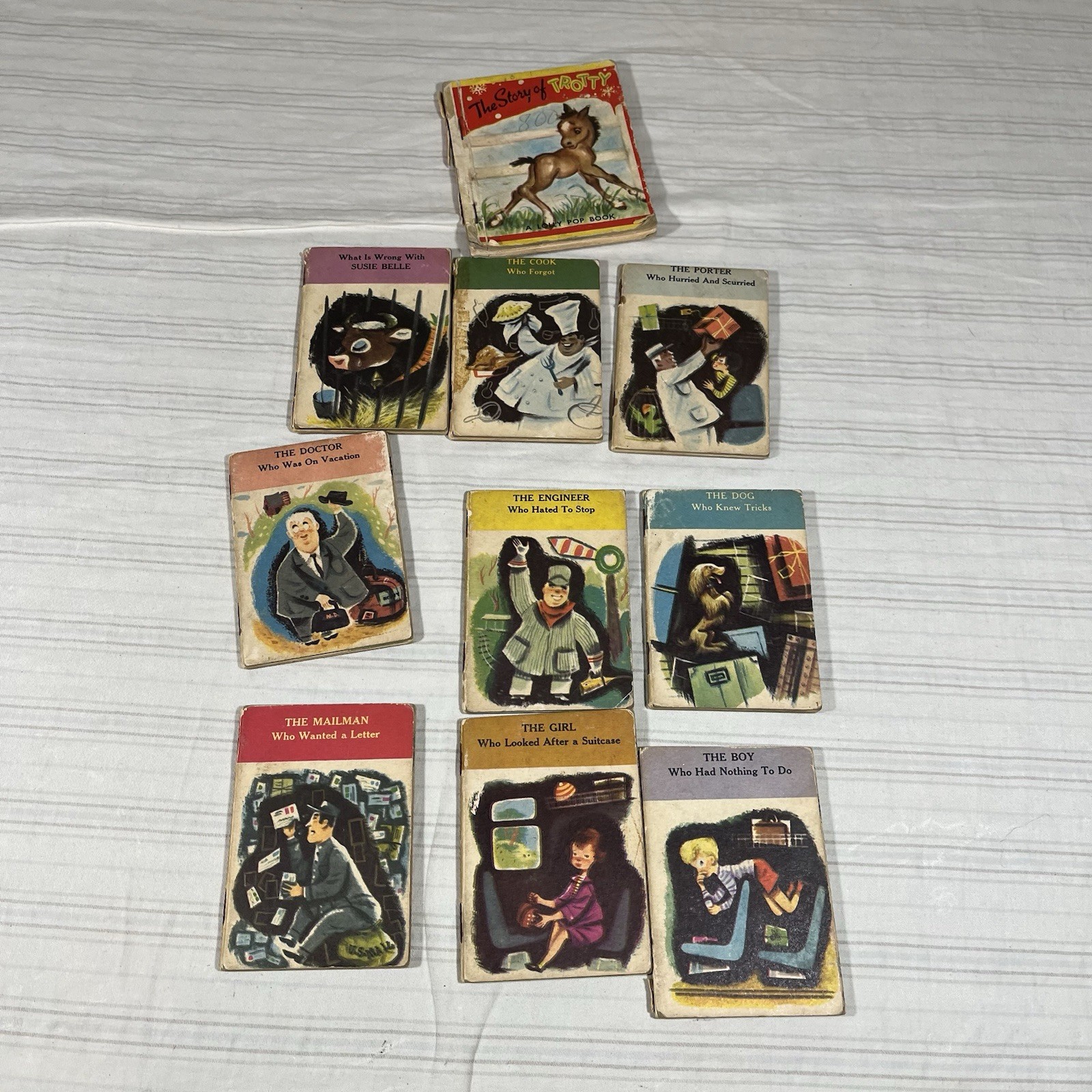 9 Vintage 1960 3 1/2” Little Books By Capital Publishing Cook Engineer Doctor A1