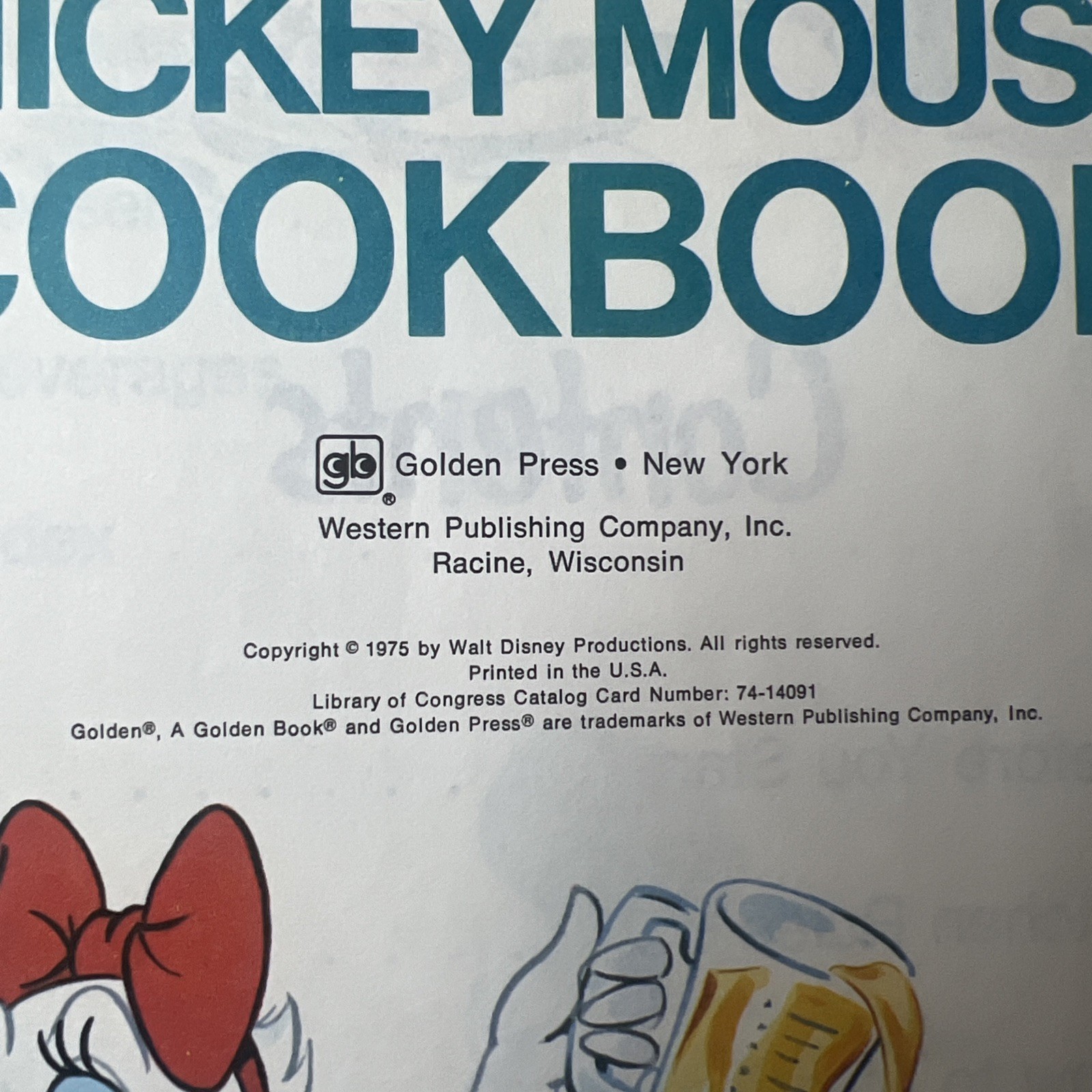 Vintage 1975 Walt Disney’s Mickey Mouse Cookbook Paperback Golden Book
