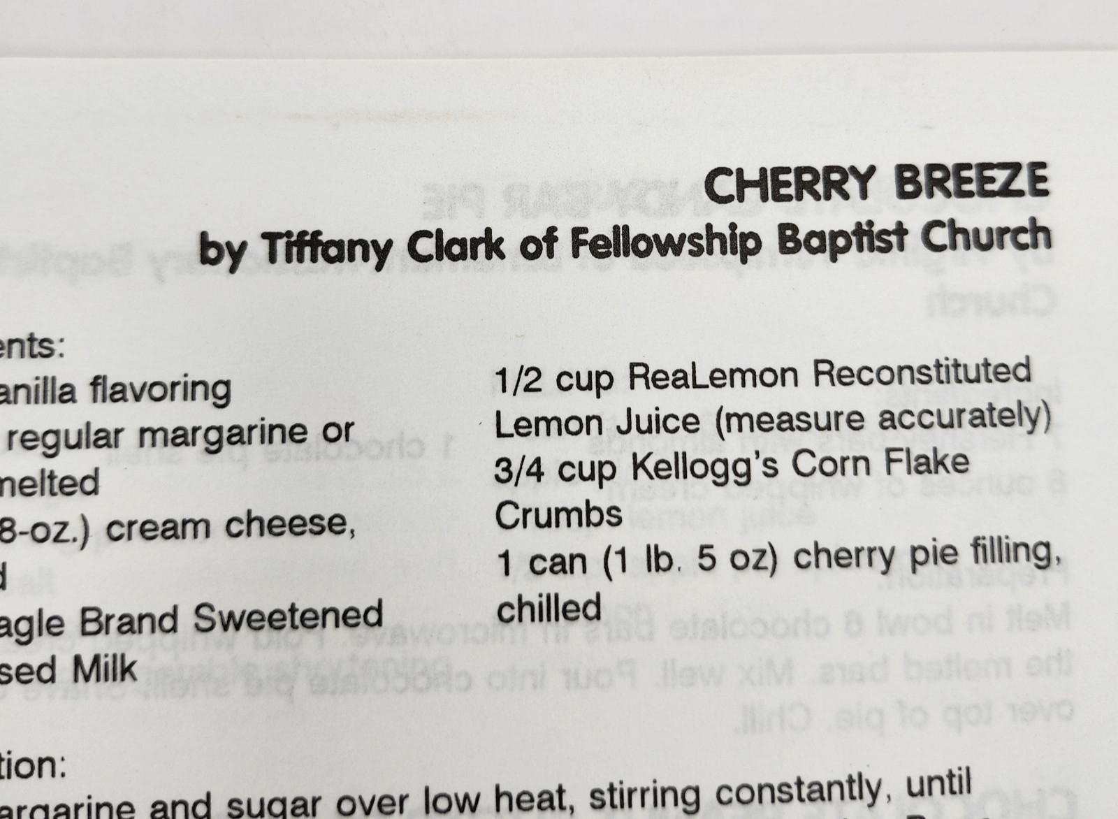 Burnt Offerings West Florida Baptist Association Cookbook Recipes 1994