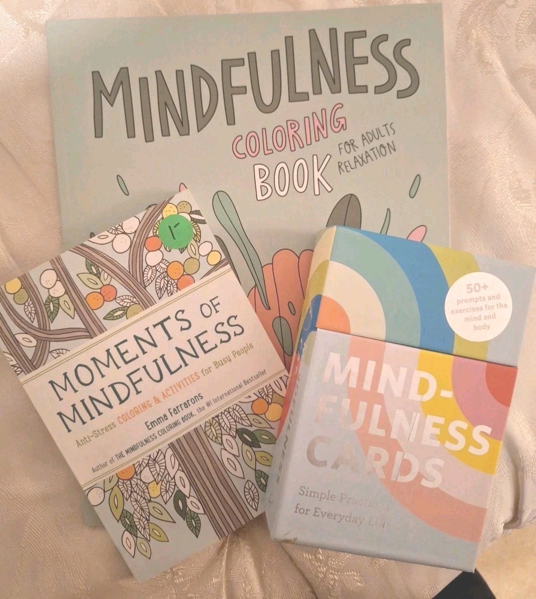 Minfullness Adult Coloring Books & Deck Of Mindfulness Cards Self-Care Posative