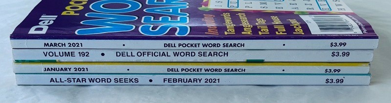 Lot of 4 Books – Word Seek/Word Search Puzzle – Penny Press/Dell – Bible, Number