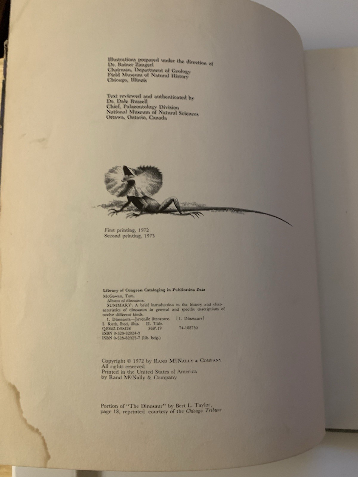 Album of Dinosaurs by Tom McGowen (1972, Hardcover)