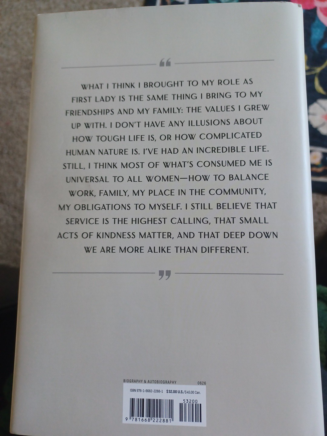 View from the East Wing: A Memoir by Dr Jill Biden Hardcover Book NEW First Edit