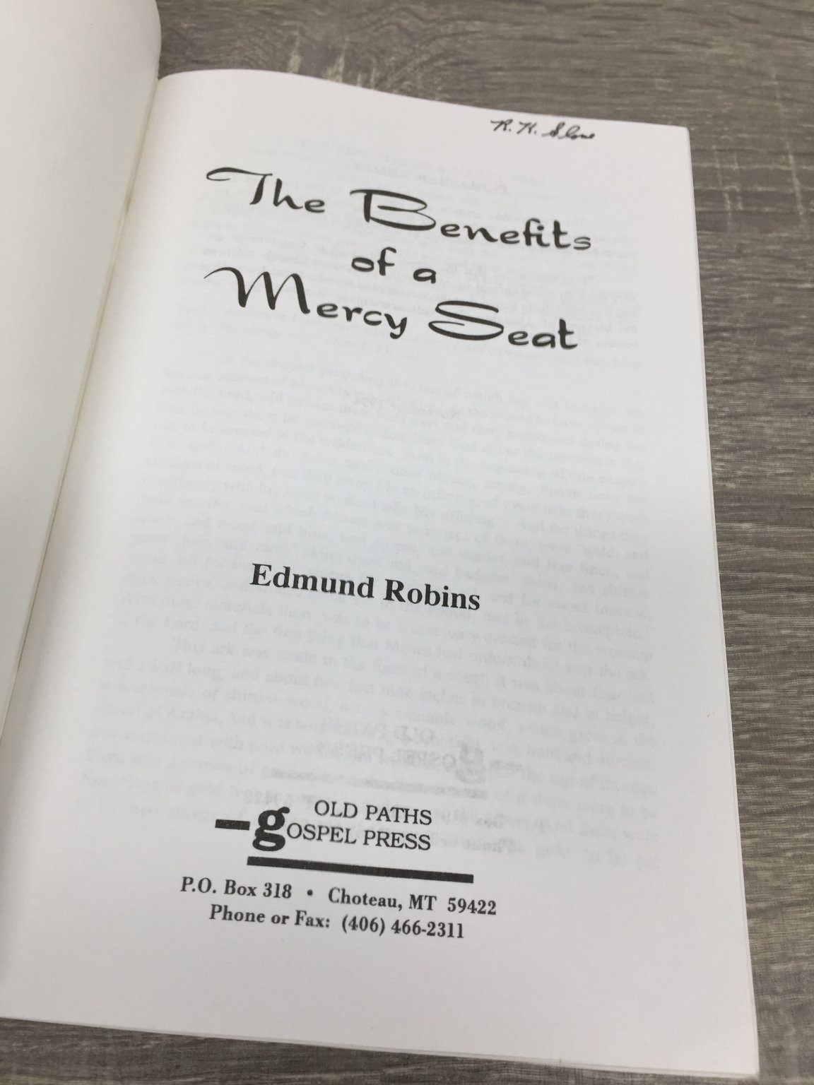 The Benefits of a Mercy Seat Edmund Robins 1994 Gospel Press Sermon