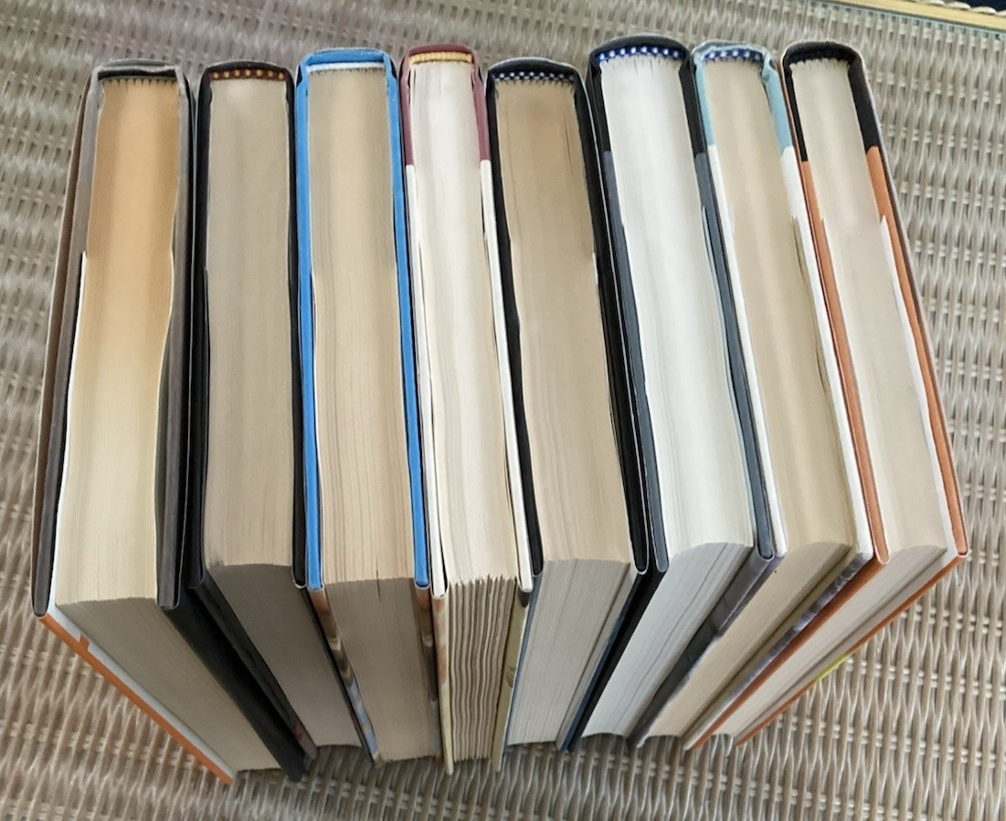 Lot of 8 Hardcover Mystery & Fiction books various authors see photo for titles