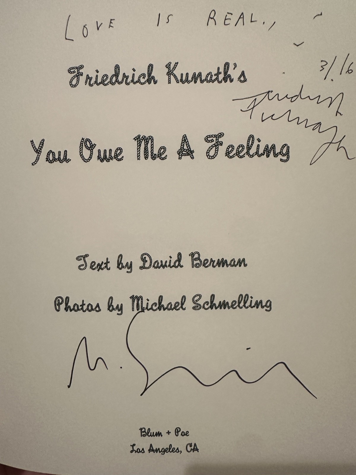 You Owe Me A Feeling Friedreich Kunath Art Book Contemporary Photography SIGNED