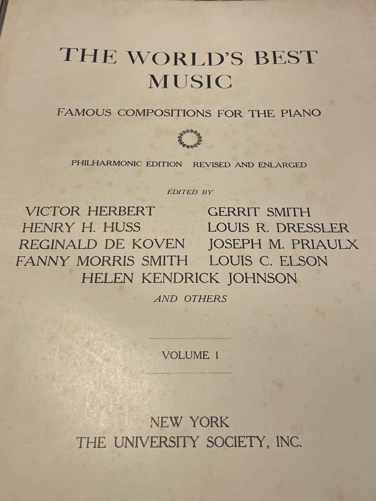 1909 VOLUMES 1-5 WORLDS BEST MUSIC INSTRUMENTAL Index The University Society