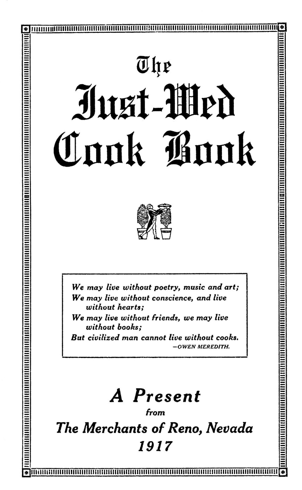 1917 The Just Wed Cook Book 106 Pages
