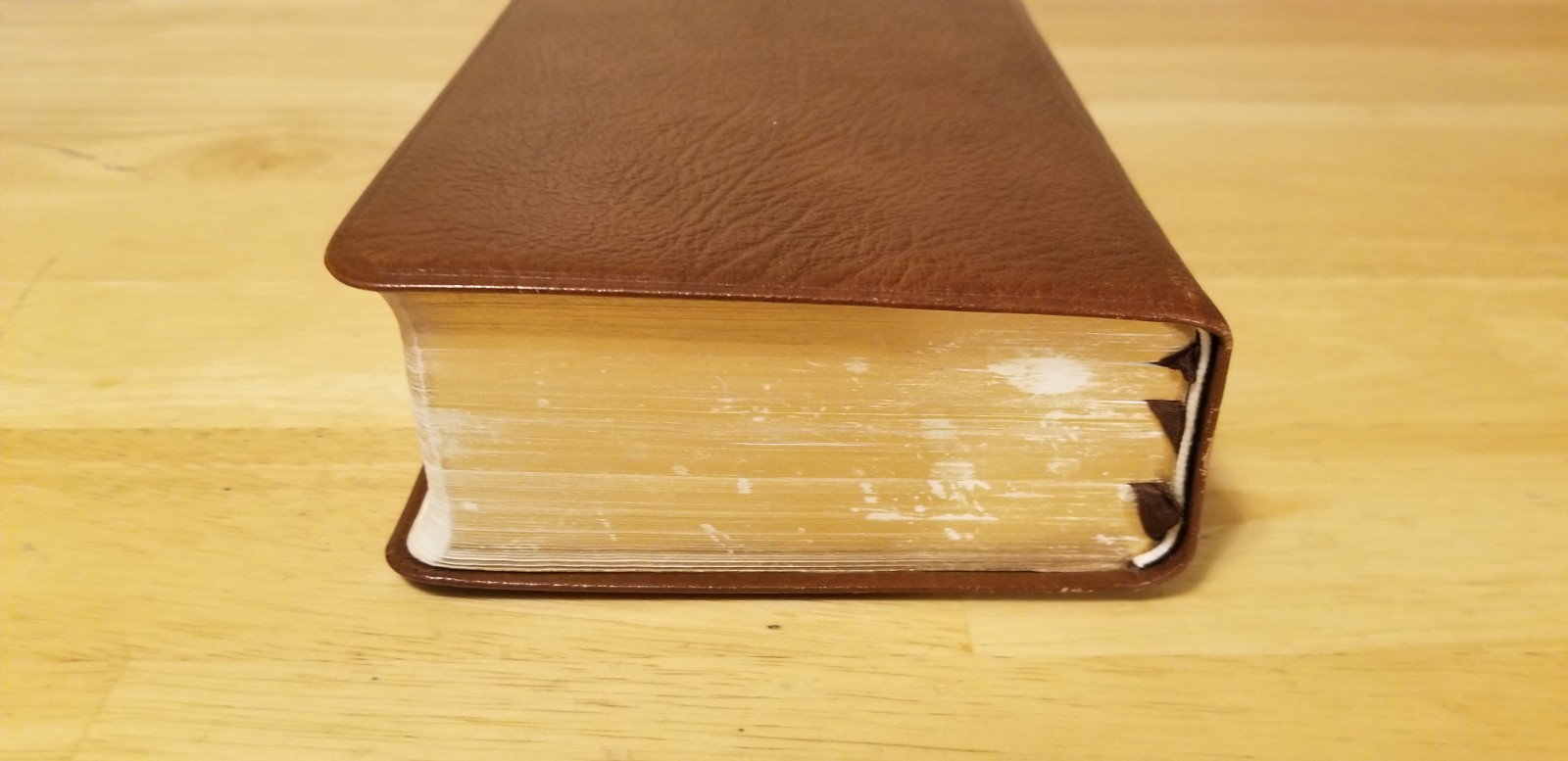 1977 LDS Quad Scriptures Holy Bible Book of Mormon Brown Leather Tabs 7” x 5”