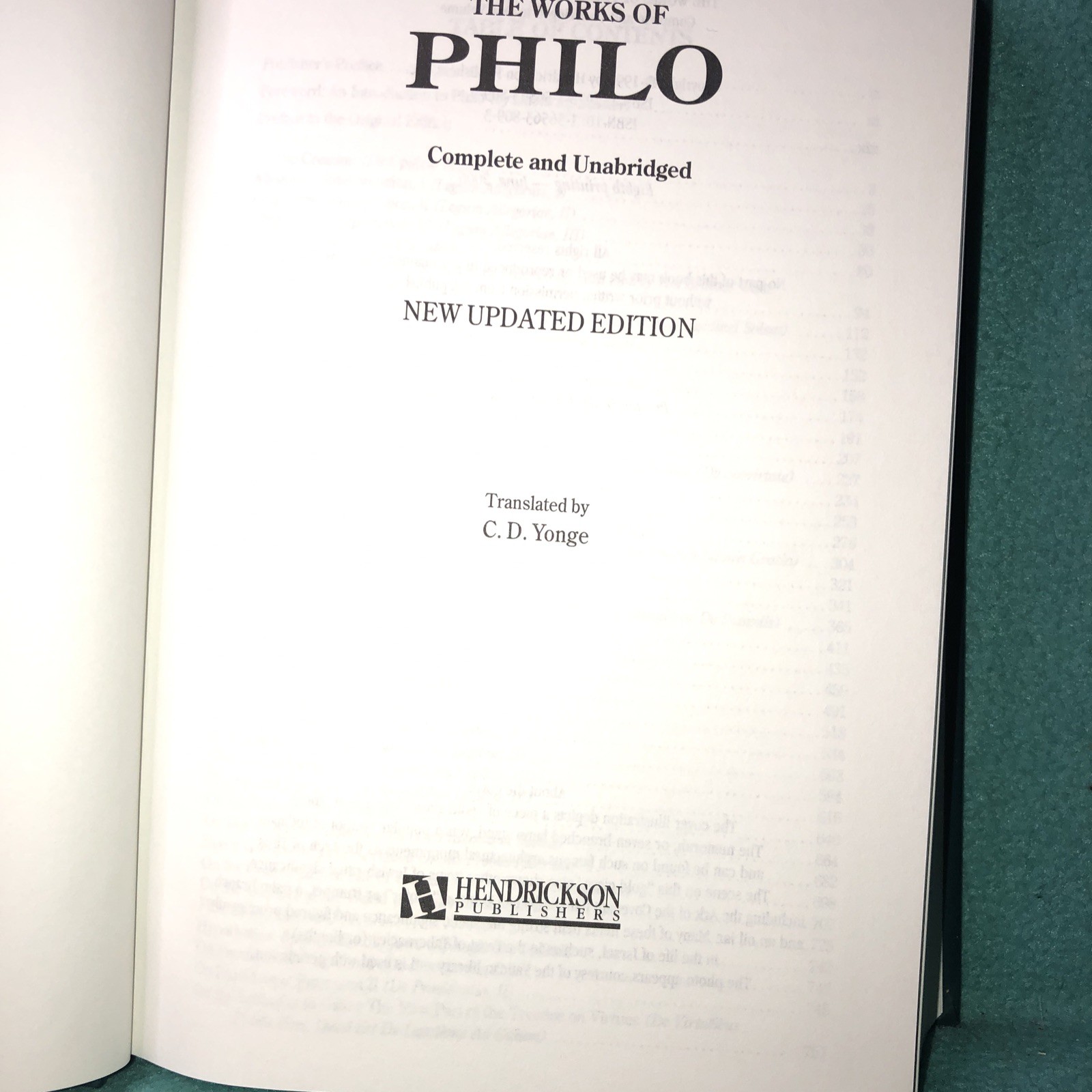 Hb The Works PHILO Unabridged Updated Version ” lot v”