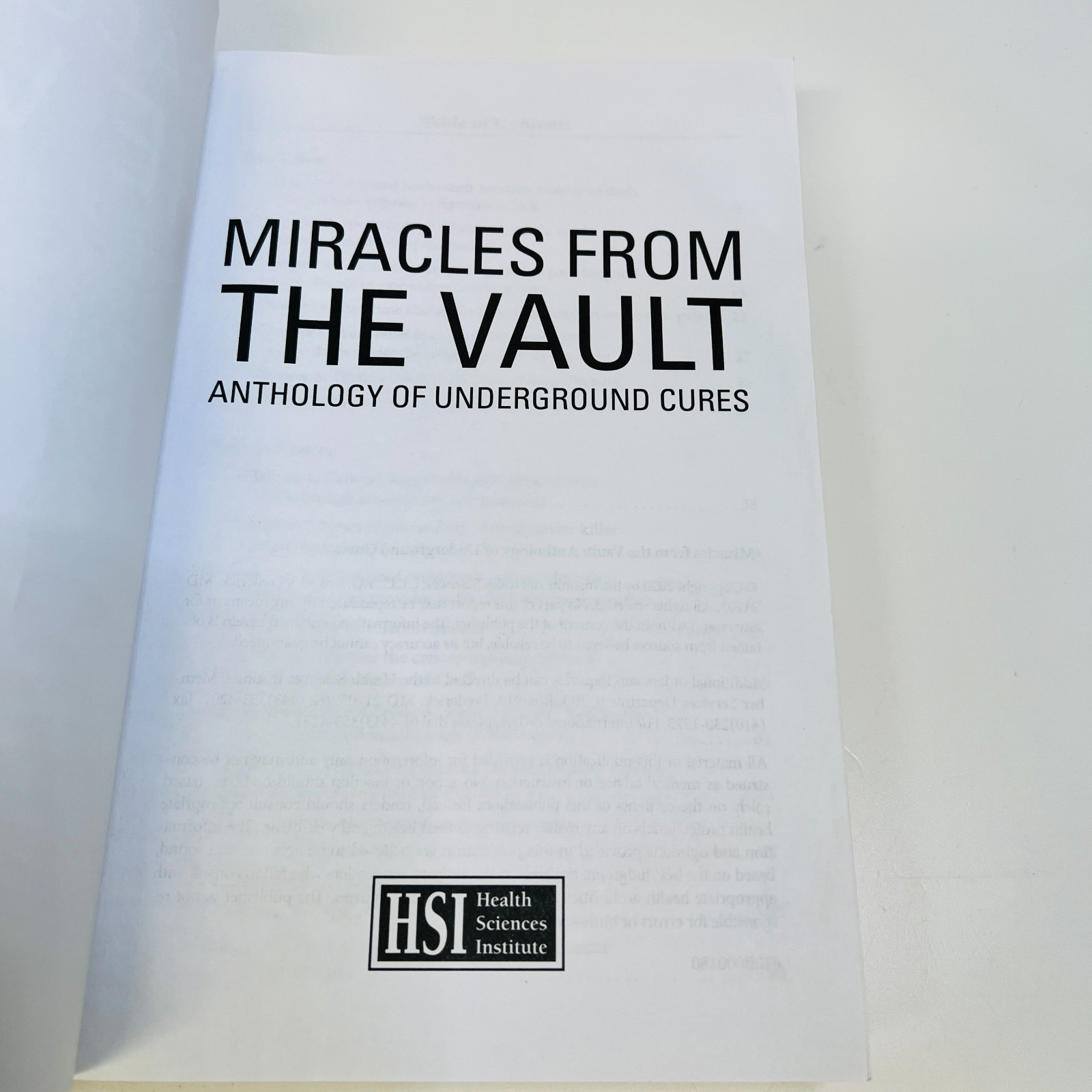 Miracles from the Vault Anthology of Underground Cures