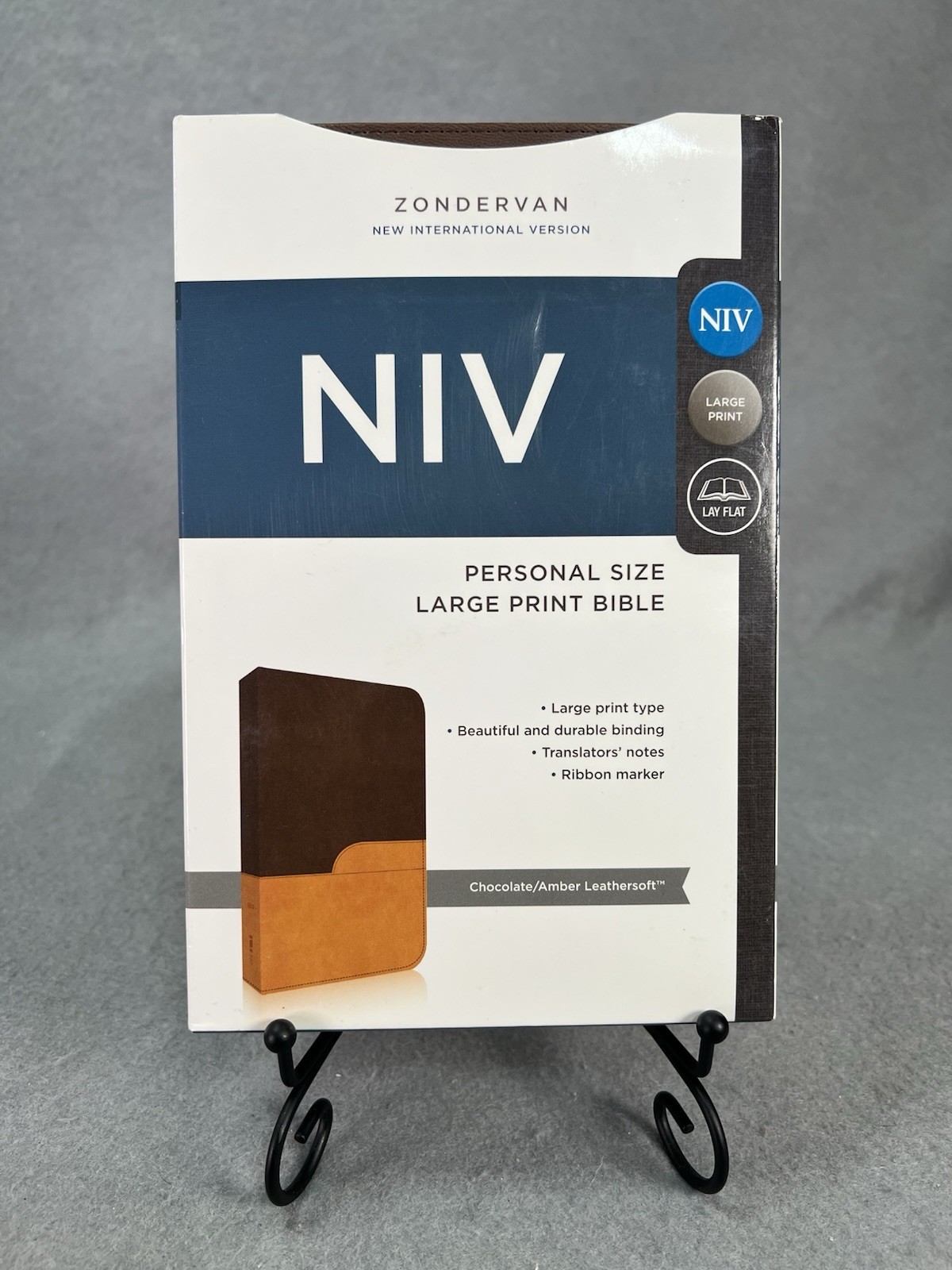 NIV Bible Zondervan Personal Size Large Print Leathersoft Chocolate/Amber 2011