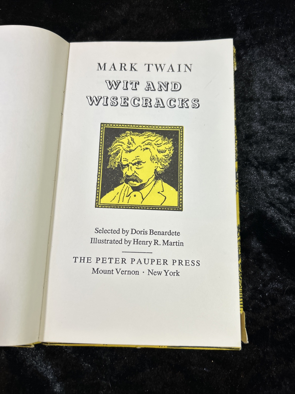 Mark Twain Wit & Wisecracks – 1961 Peter Pauper Press – h/c d/j