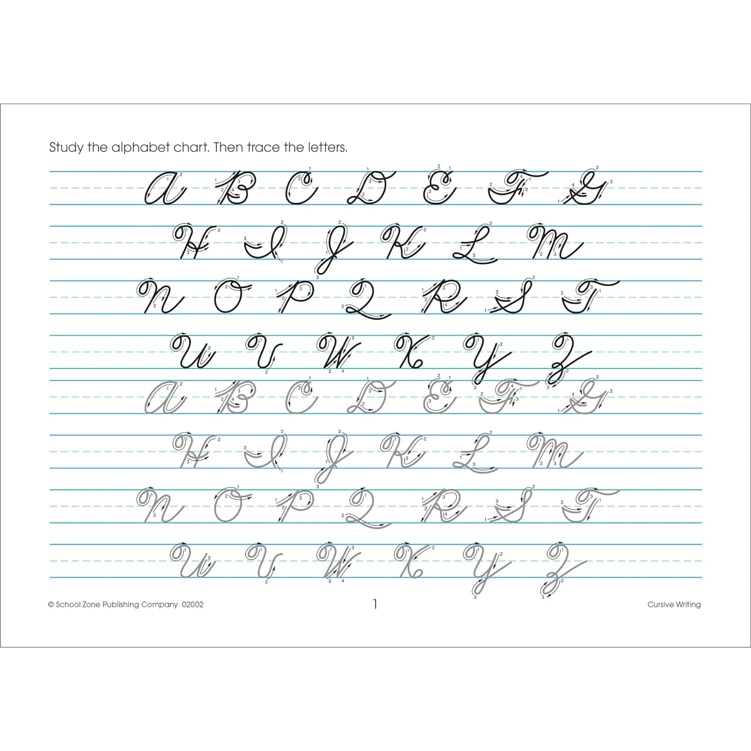 Cursive Workbook Writing Handwriting Practice Tracing Letters Ages 8 to 10 – NEW