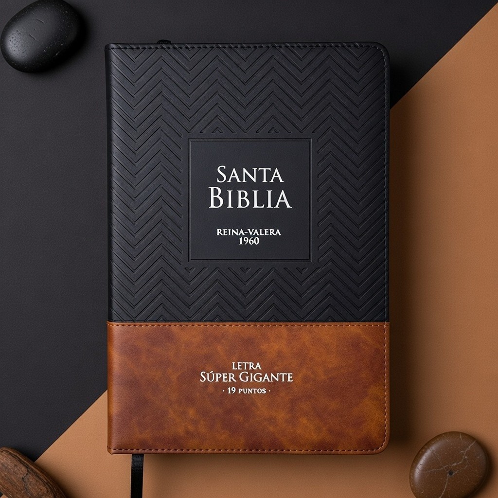 Biblia con Cierre Letra Super Gigante 19 puntos Mediana RV60 duotono con indice