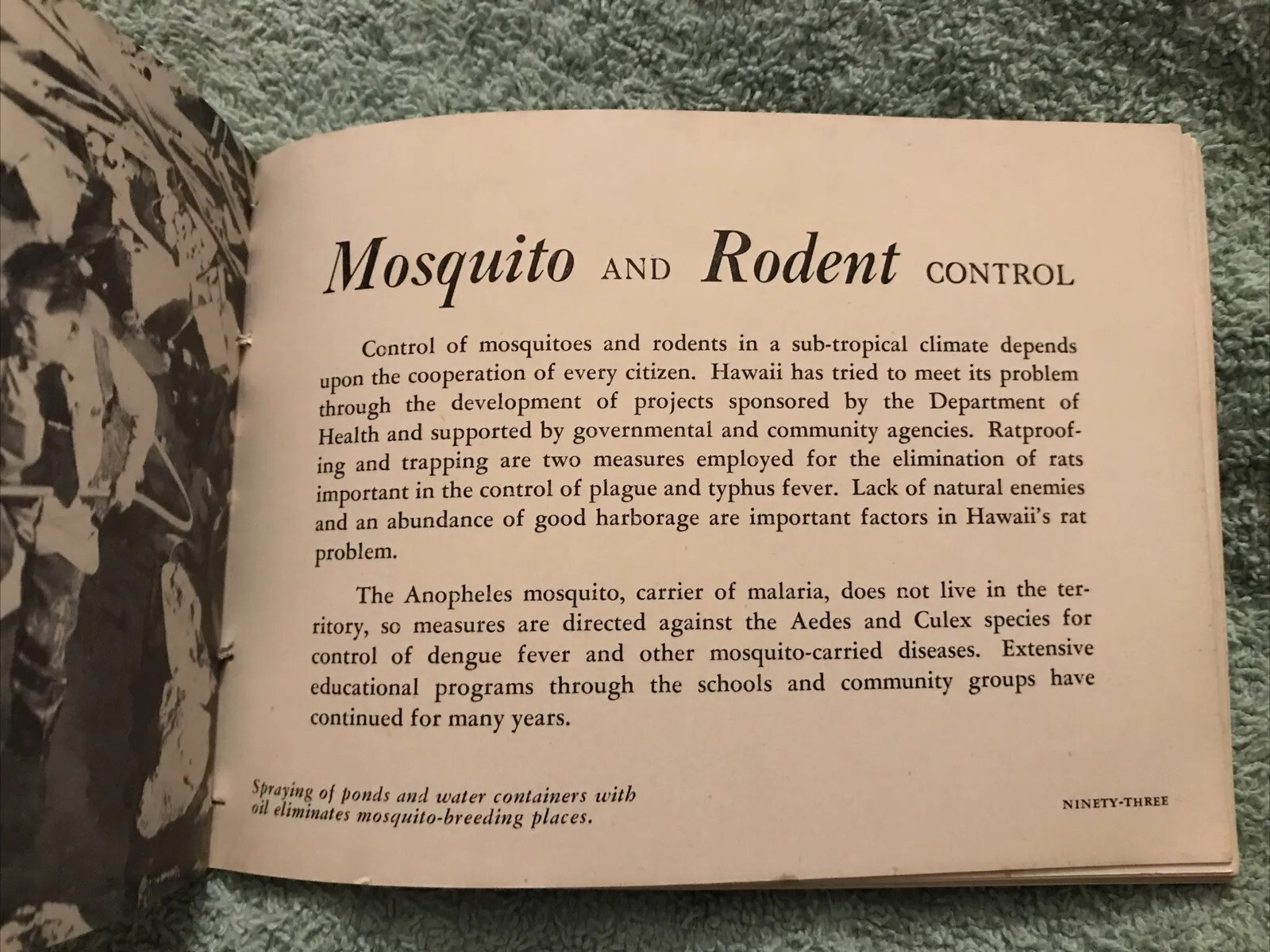 The Health Story In Hawaii. 1947 Booklet. 111 Pages. Book measures 4.25” X 6”.