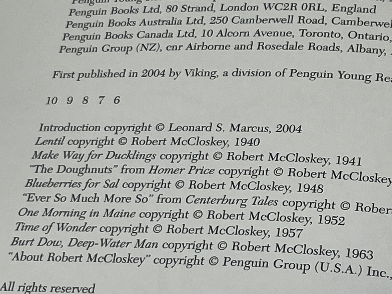 Make Way for McCloskey: A Robert McCloskey Treasury HC DJ Book Ducklings