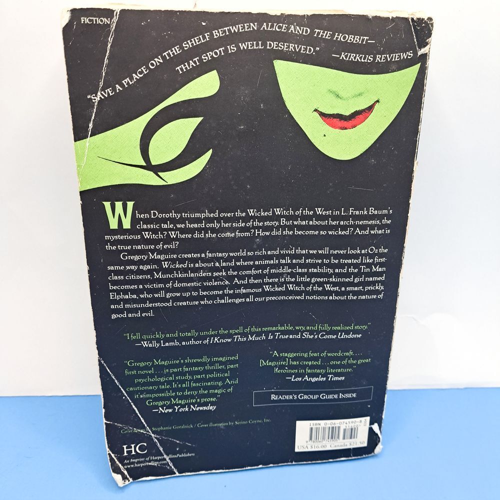 Wicked Gregory Maguire Novel Broadway Musical Inspiration Book Fiction Fantasy