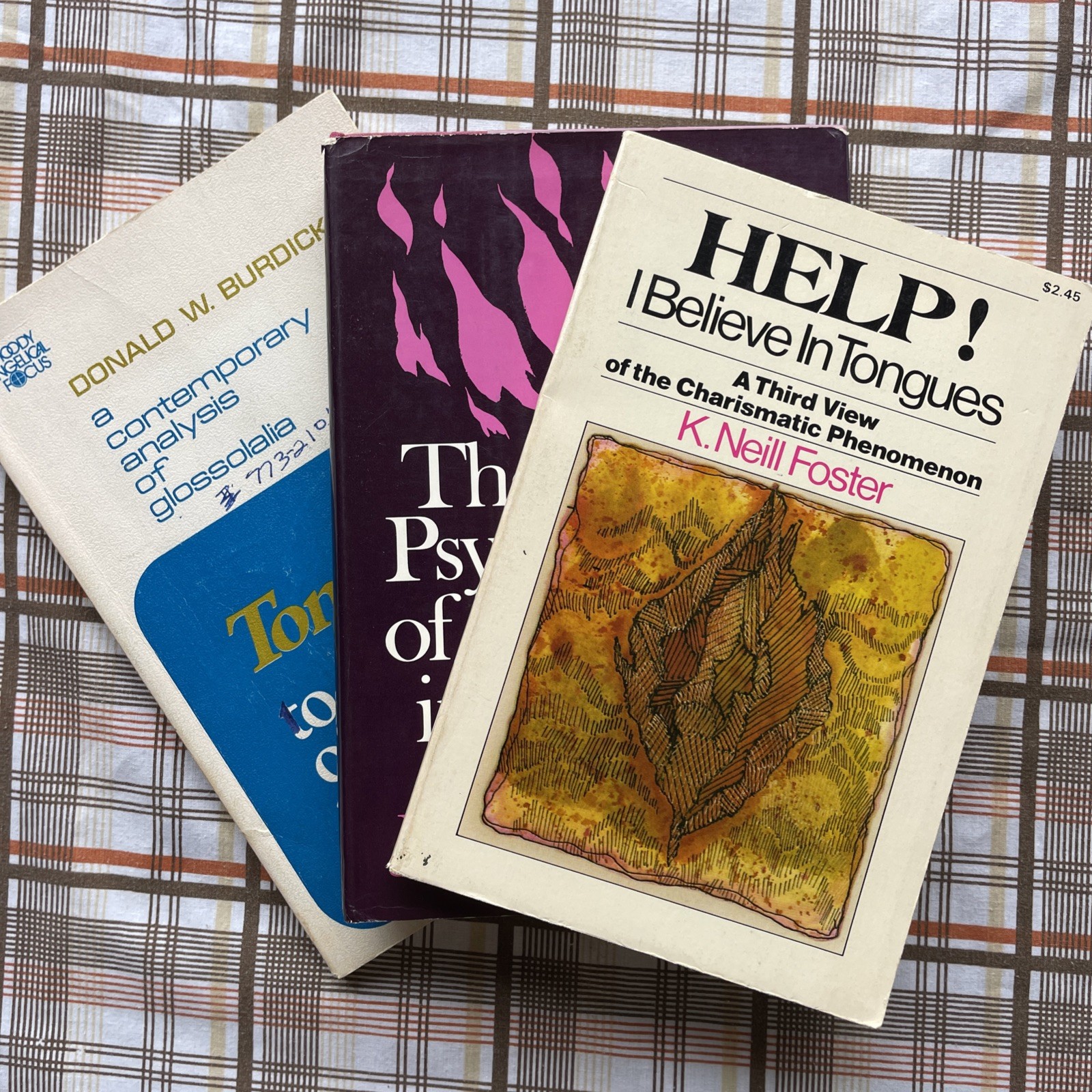 LOT of 3 – Speaking in Tongues Books (Psychology, Glossolalia, I Believe VTG)