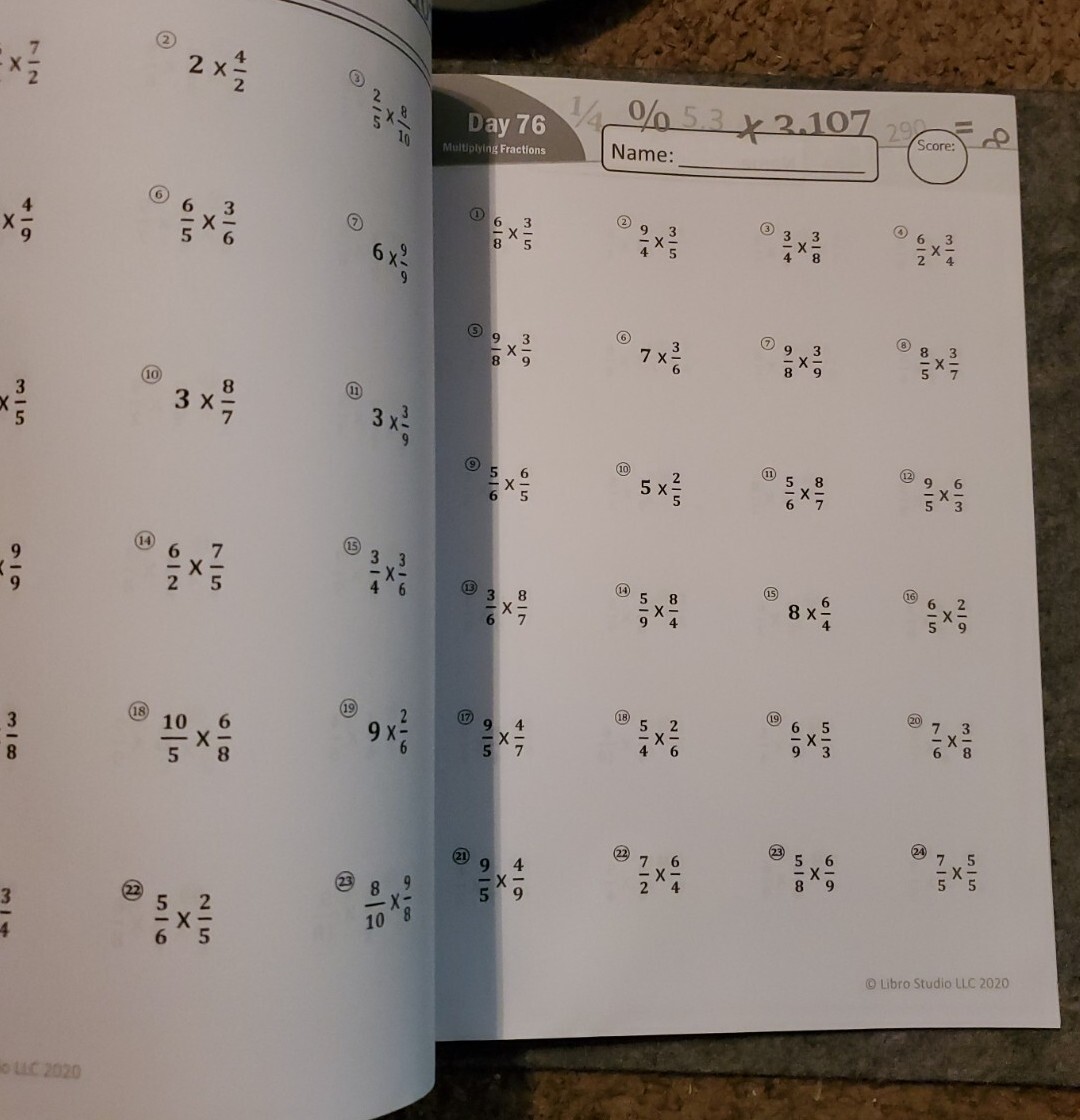 Humble Math – 100 Days of Decimals Percents & Fractions Advanced Practice Pro…