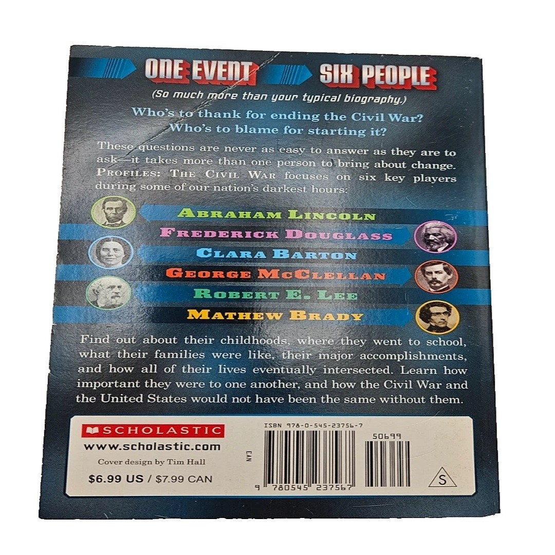 The Civil War One Event Six People PB Childrens Book Lincolns Douglass Lee Brady