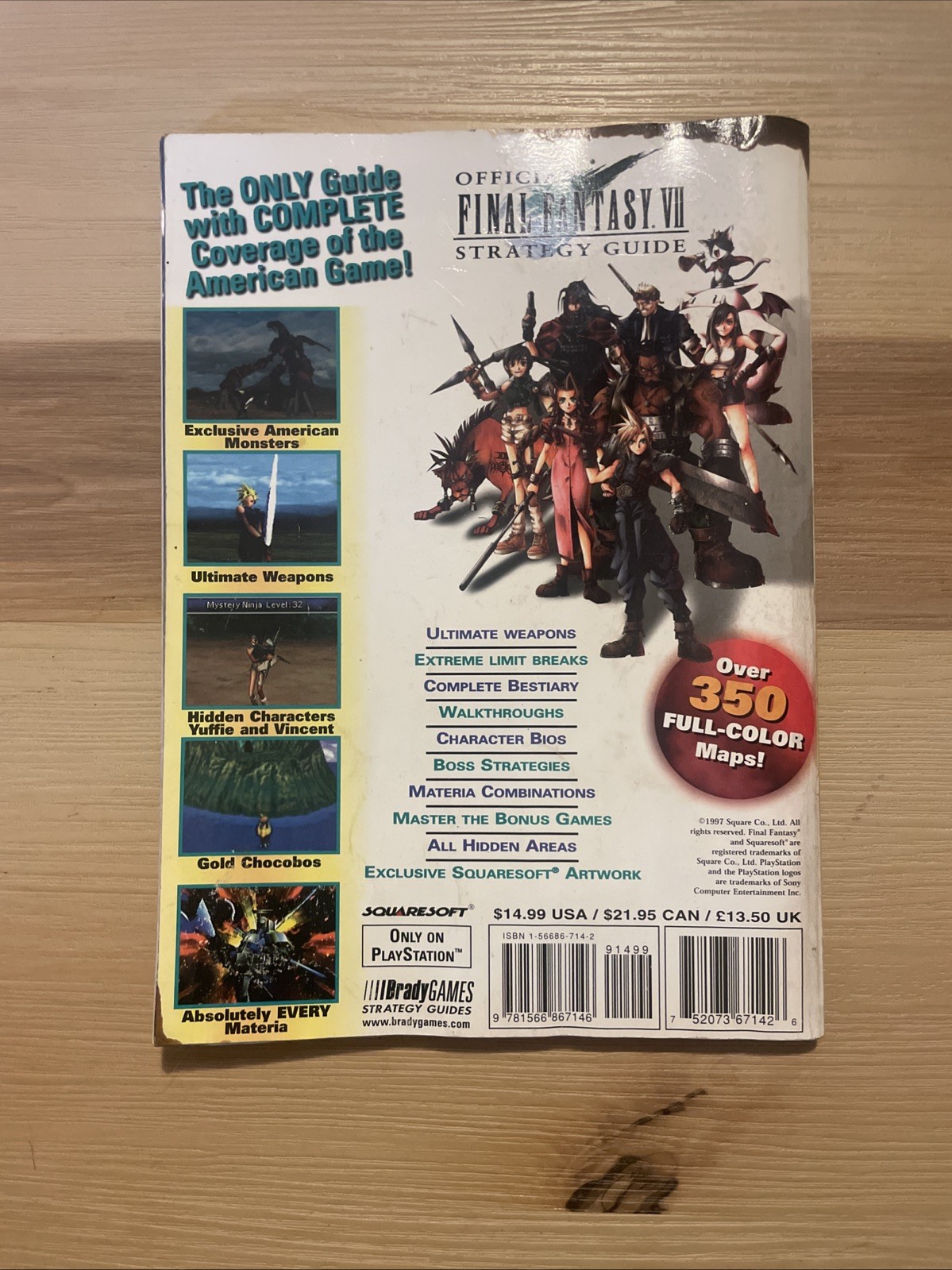 Official Final Fantasy VII Strategy Guide by David Cassady – 1997 PB PlayStation